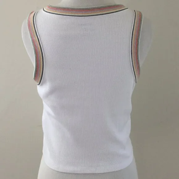 Madewell "The Pride Brightside" Crop Ribbed Tank Top s - Picture 7 of 11